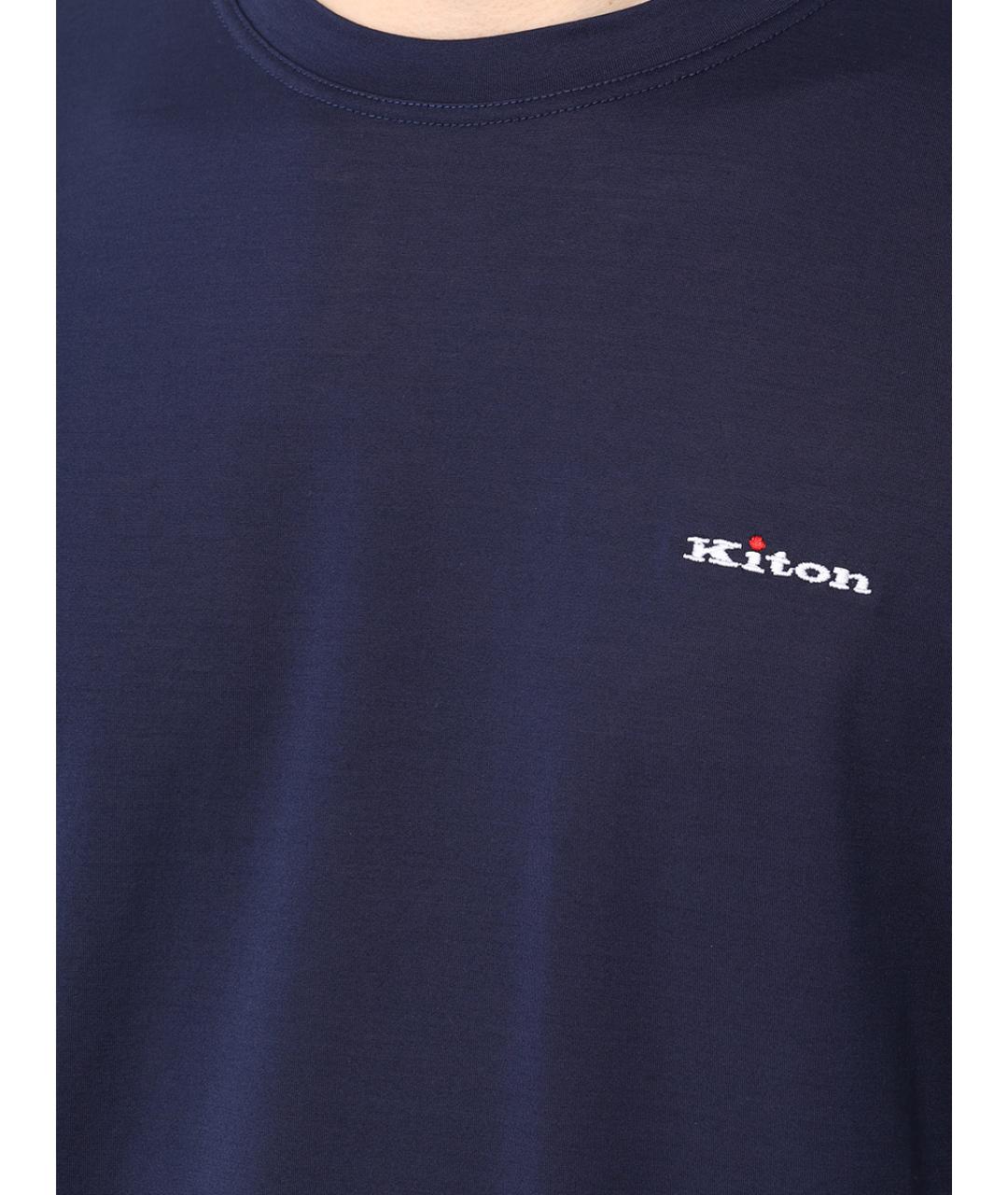 KITON Темно-синяя футболка, фото 3