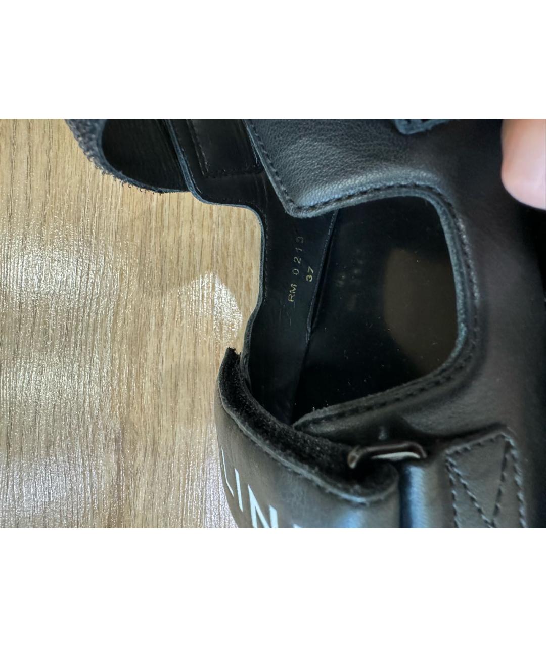CELINE Черные кожаные сандалии, фото 4