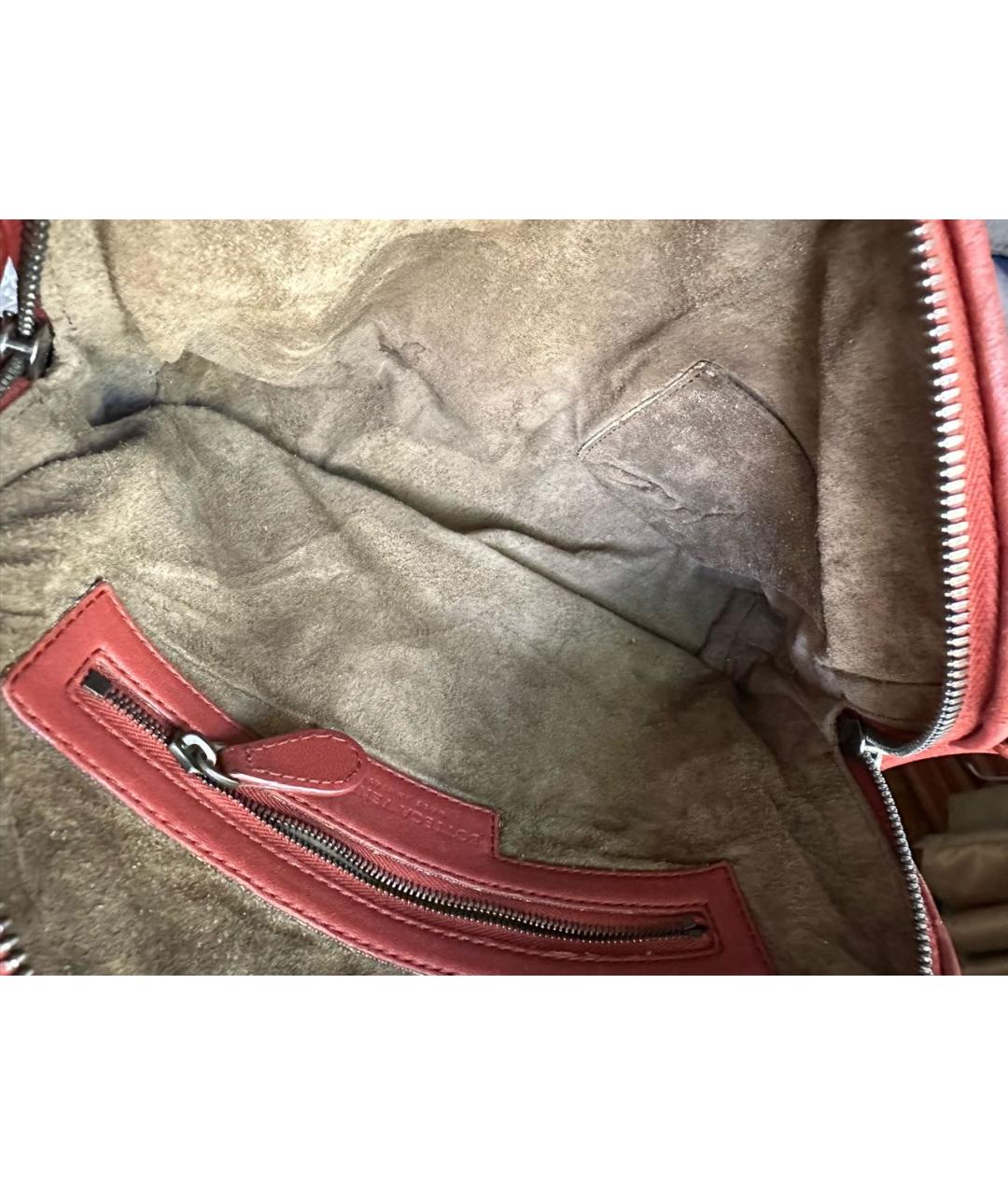 BOTTEGA VENETA Бордовая кожаная сумка через плечо, фото 4