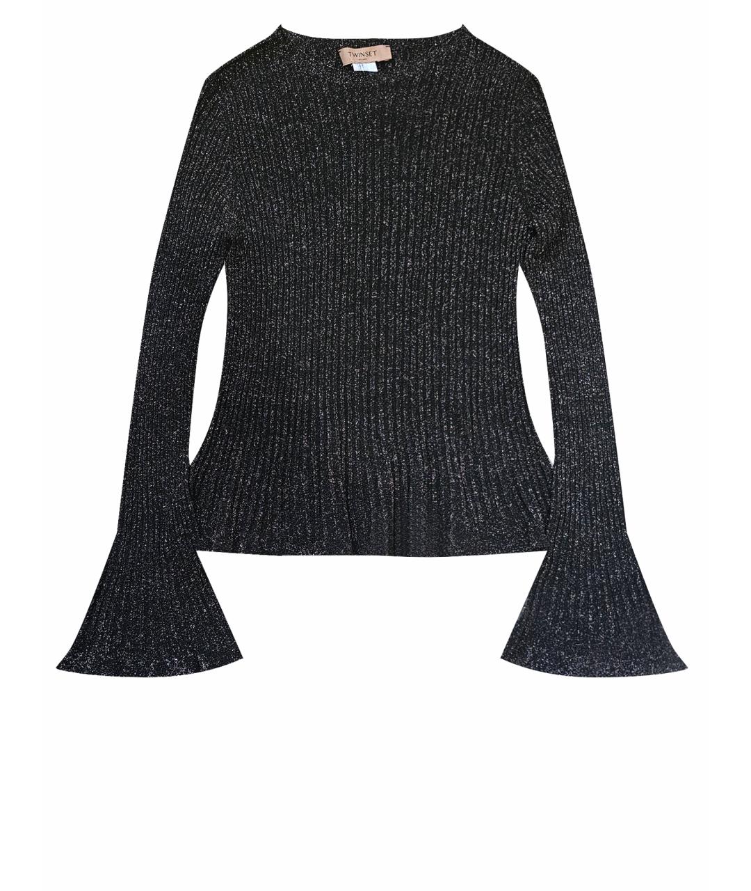 TWIN-SET Черный вискозный джемпер / свитер, фото 1
