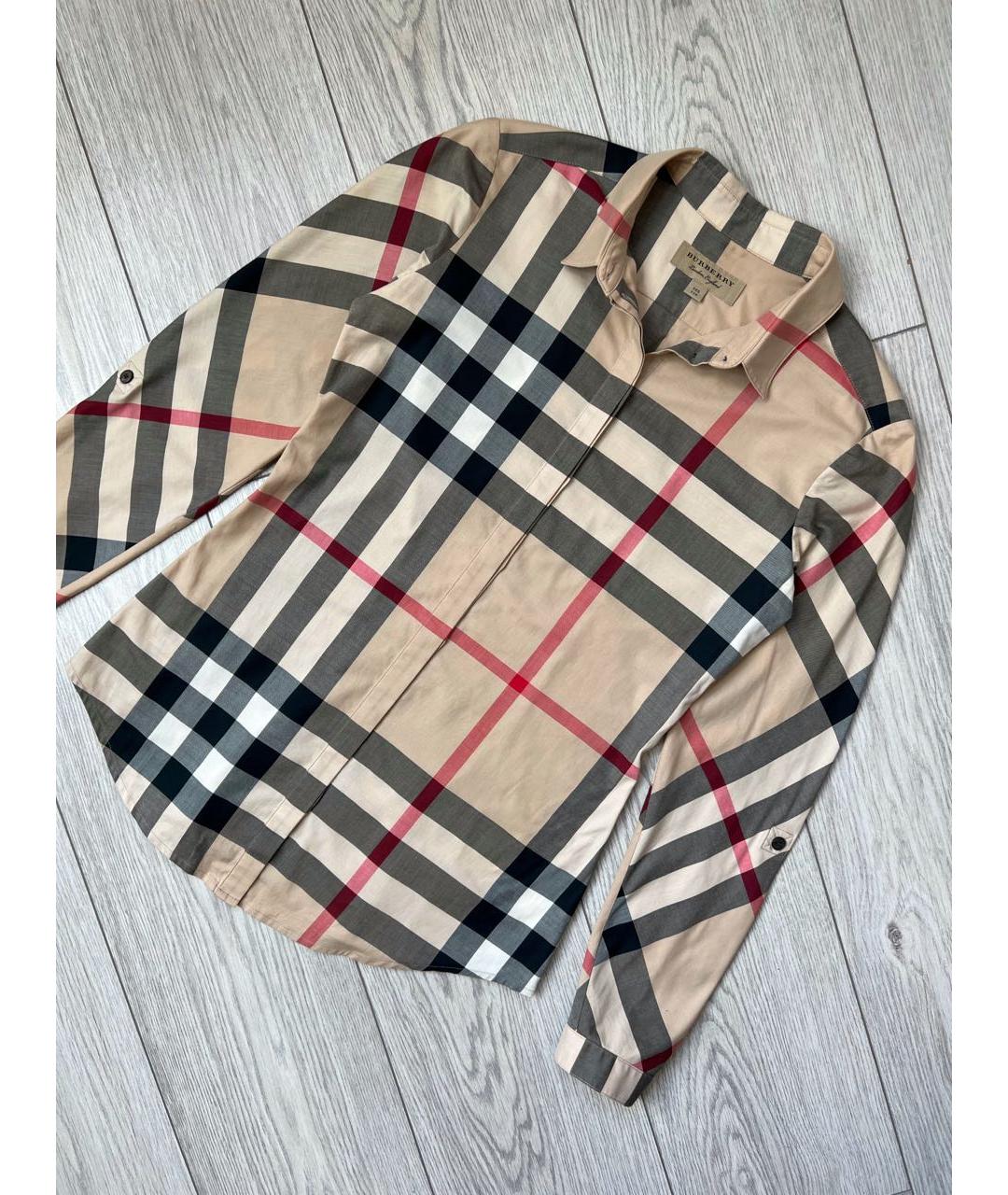 BURBERRY Бежевая хлопковая рубашка, фото 2