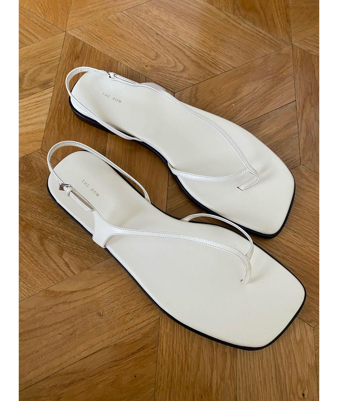 THE ROW Белые кожаные сандалии, фото 2