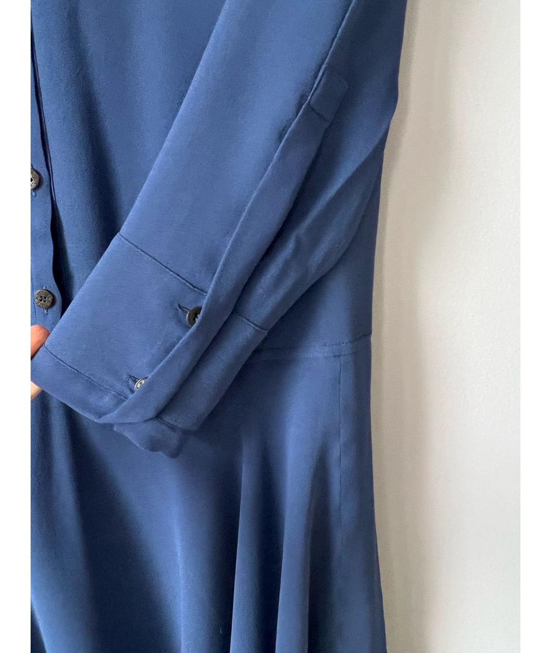 HERMES PRE-OWNED Темно-синее шелковое повседневное платье, фото 5