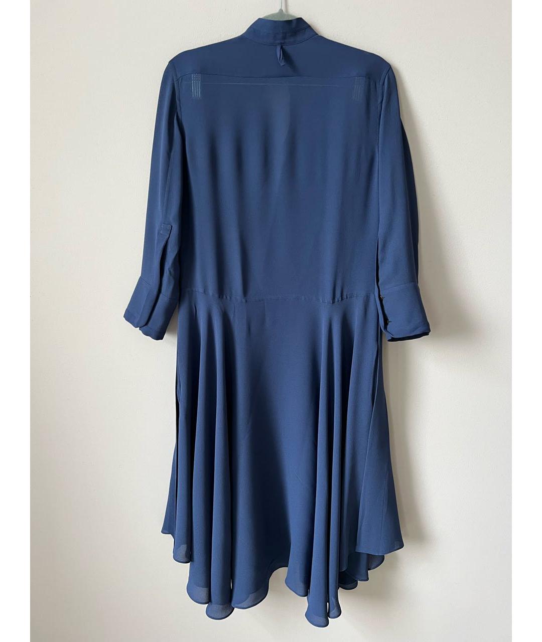 HERMES PRE-OWNED Темно-синее шелковое повседневное платье, фото 2