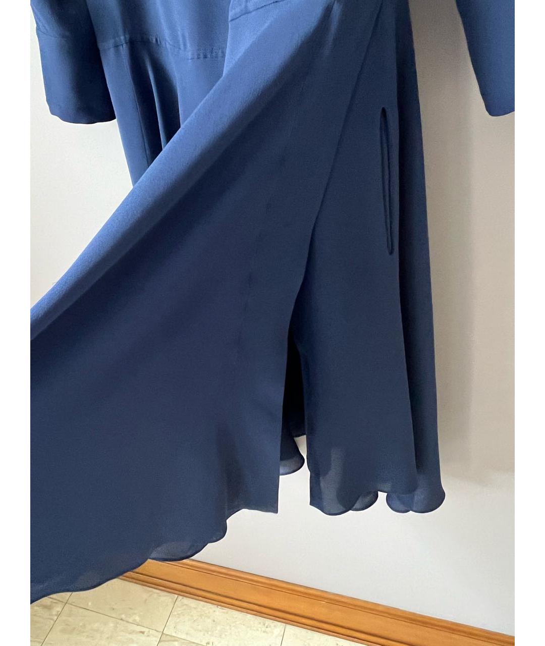 HERMES PRE-OWNED Темно-синее шелковое повседневное платье, фото 4