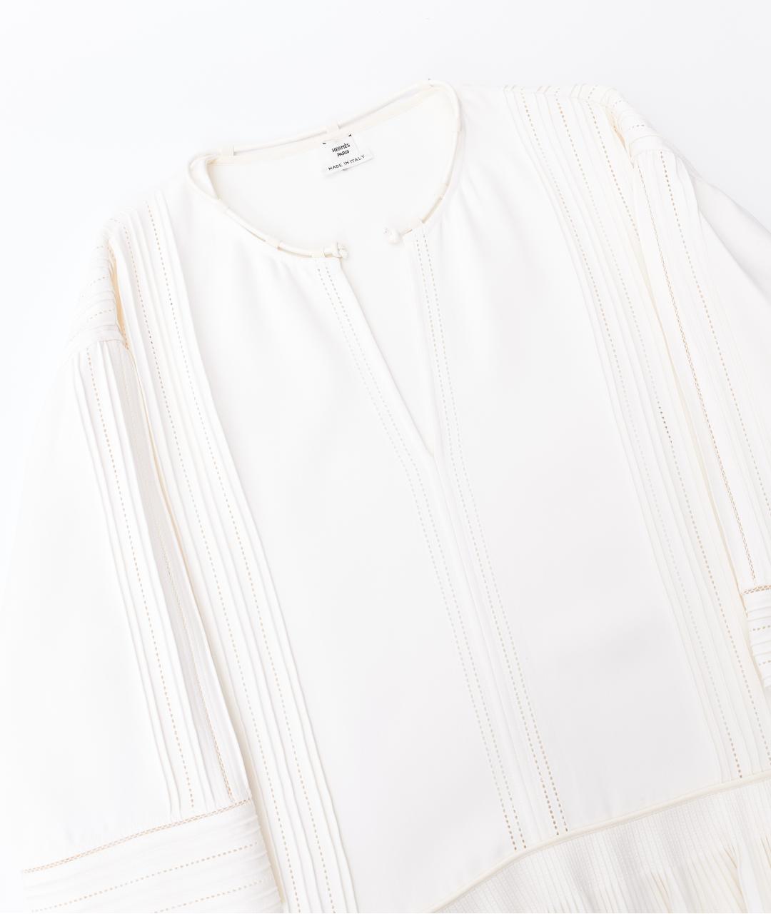 HERMES PRE-OWNED Белое шелковое повседневное платье, фото 3