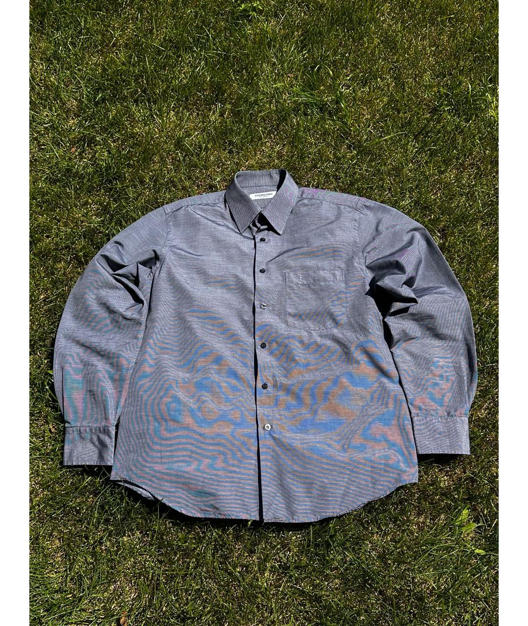 SAINT LAURENT Антрацитовая хлопковая классическая рубашка, фото 9