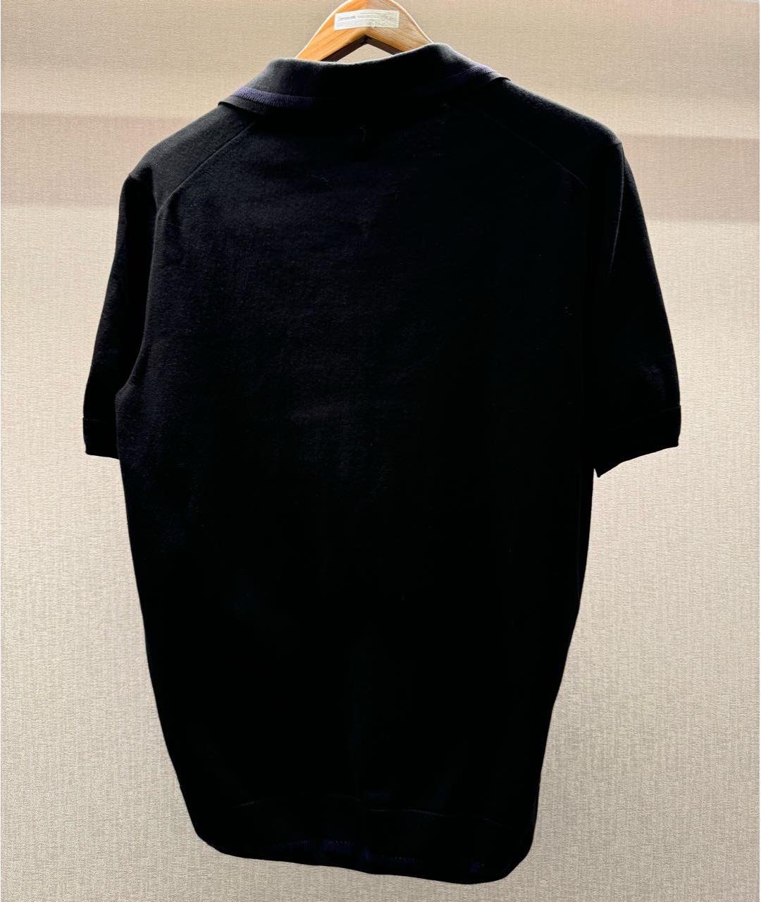 BILLIONAIRE Черное хлопковое поло с коротким рукавом, фото 2