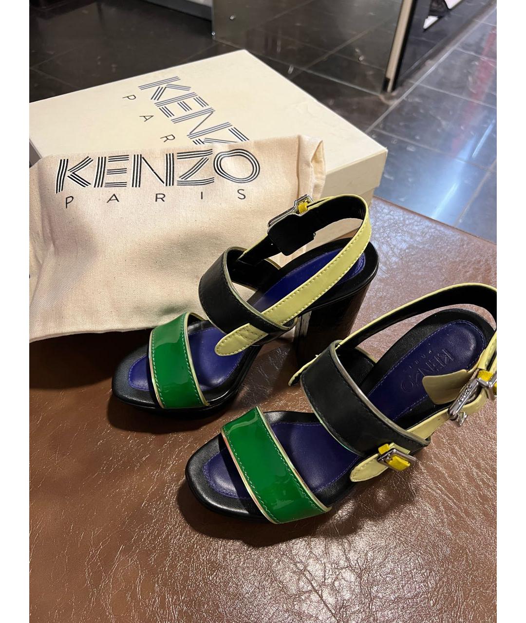 KENZO Мульти кожаные босоножки, фото 4