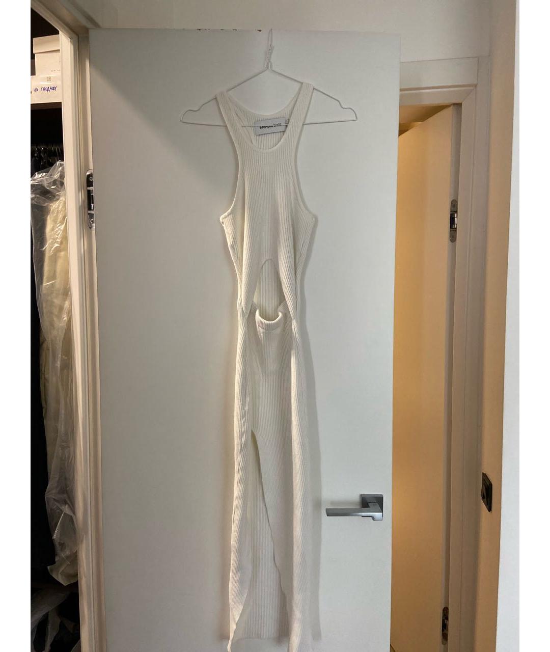 SELF-PORTRAIT Белое вискозное повседневное платье, фото 3