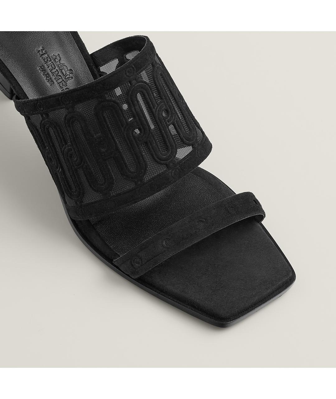 HERMES PRE-OWNED Черные замшевые сандалии, фото 4