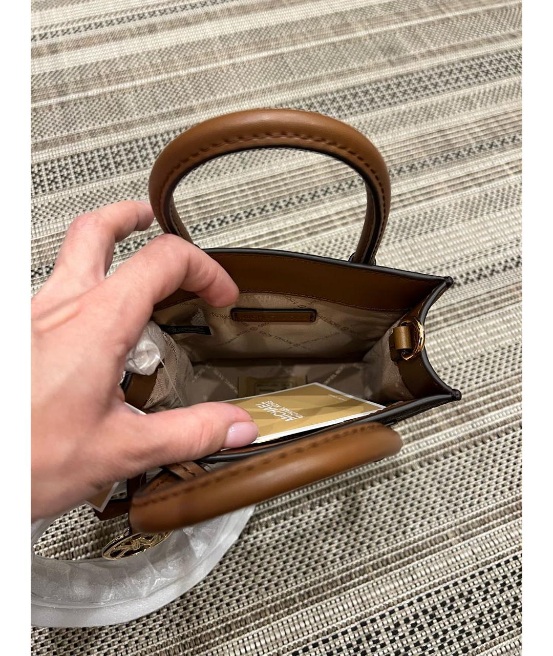 MICHAEL KORS Коричневая сумка через плечо из искусственной кожи, фото 4