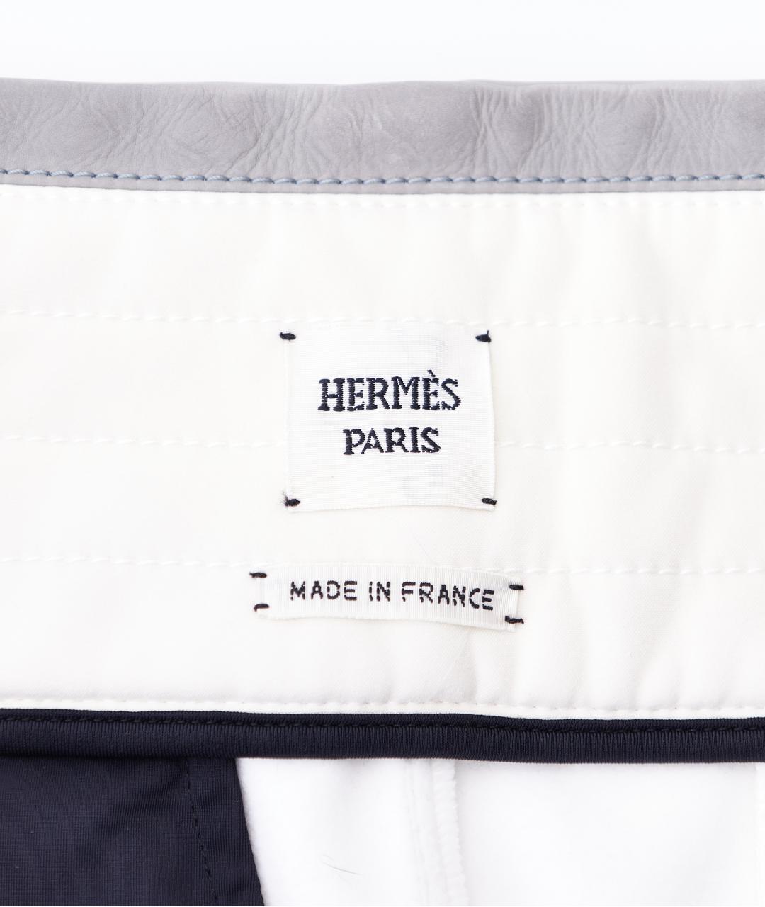 HERMES Белые полиэстеровые брюки узкие, фото 4