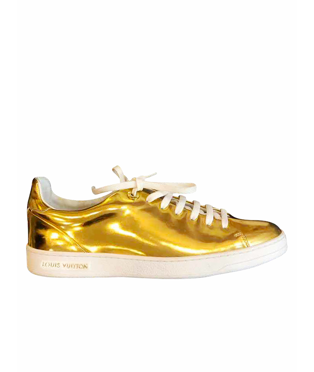 LOUIS VUITTON PRE-OWNED Золотые кроссовки из лакированной кожи, фото 1