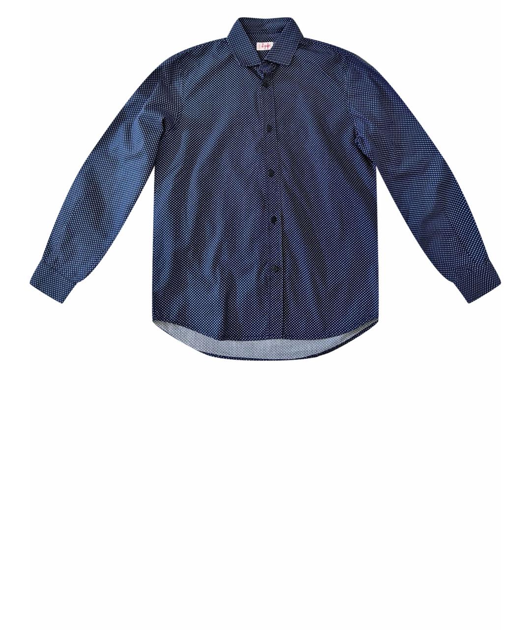 IL GUFO Темно-синяя хлопковая детская рубашка, фото 1
