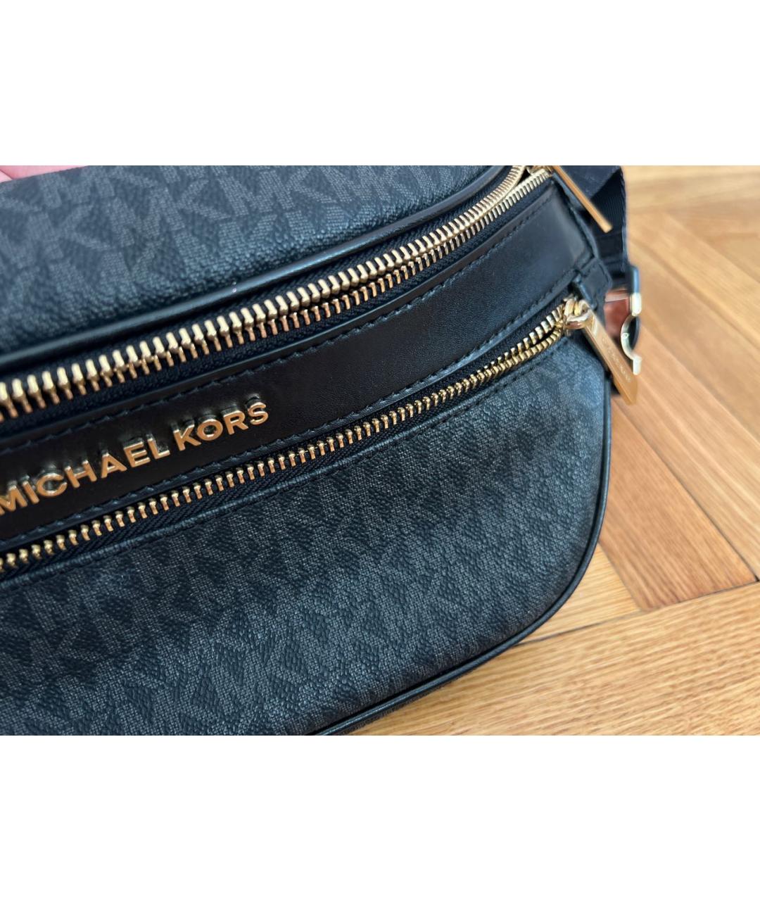 MICHAEL KORS Черная поясная сумка из искусственной кожи, фото 6