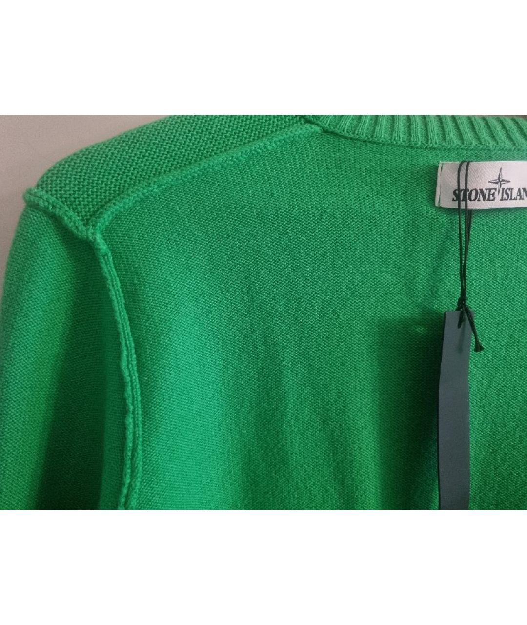 STONE ISLAND Зеленый кашемировый джемпер / свитер, фото 4