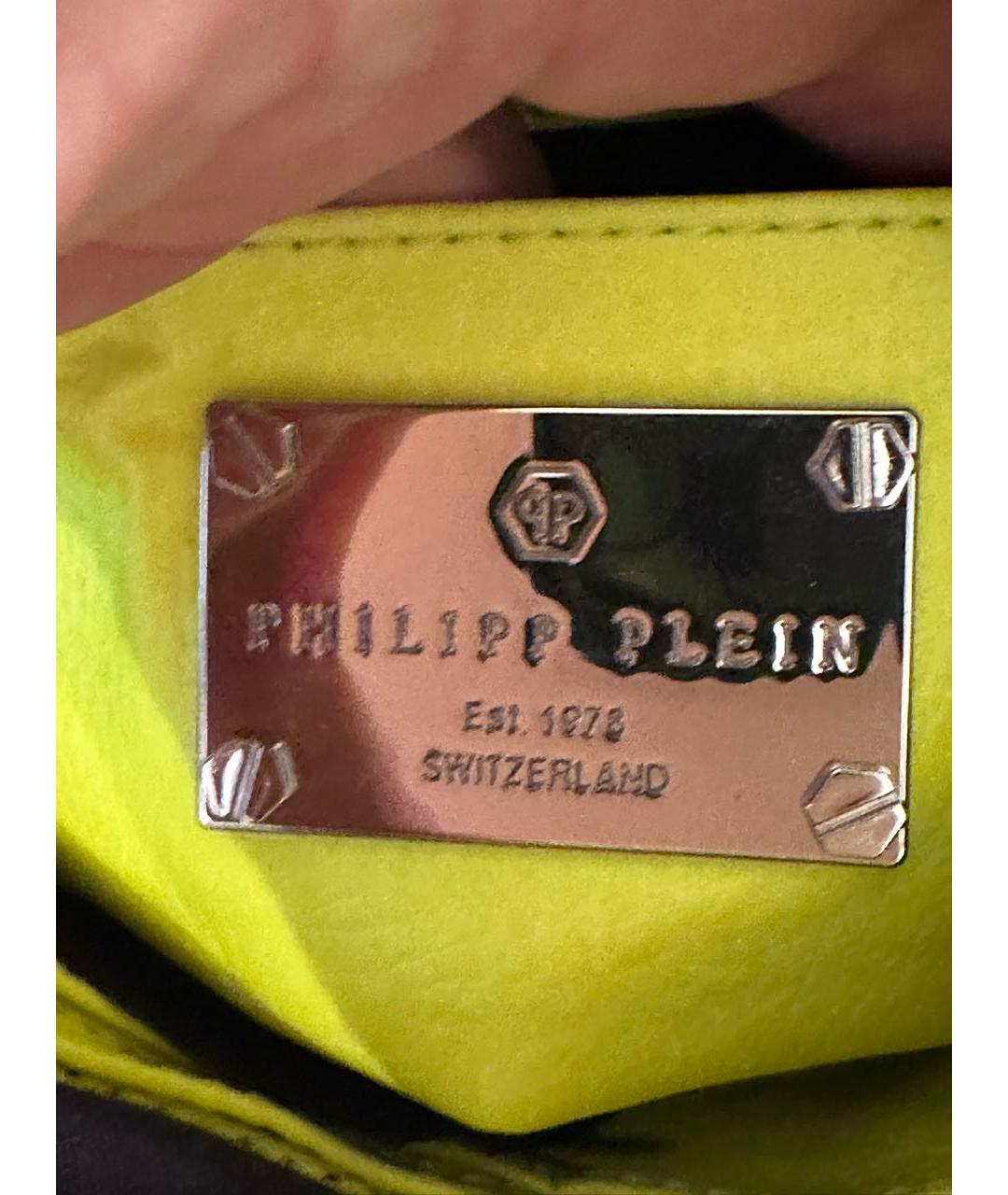 PHILIPP PLEIN Желтый кожаный рюкзак, фото 6