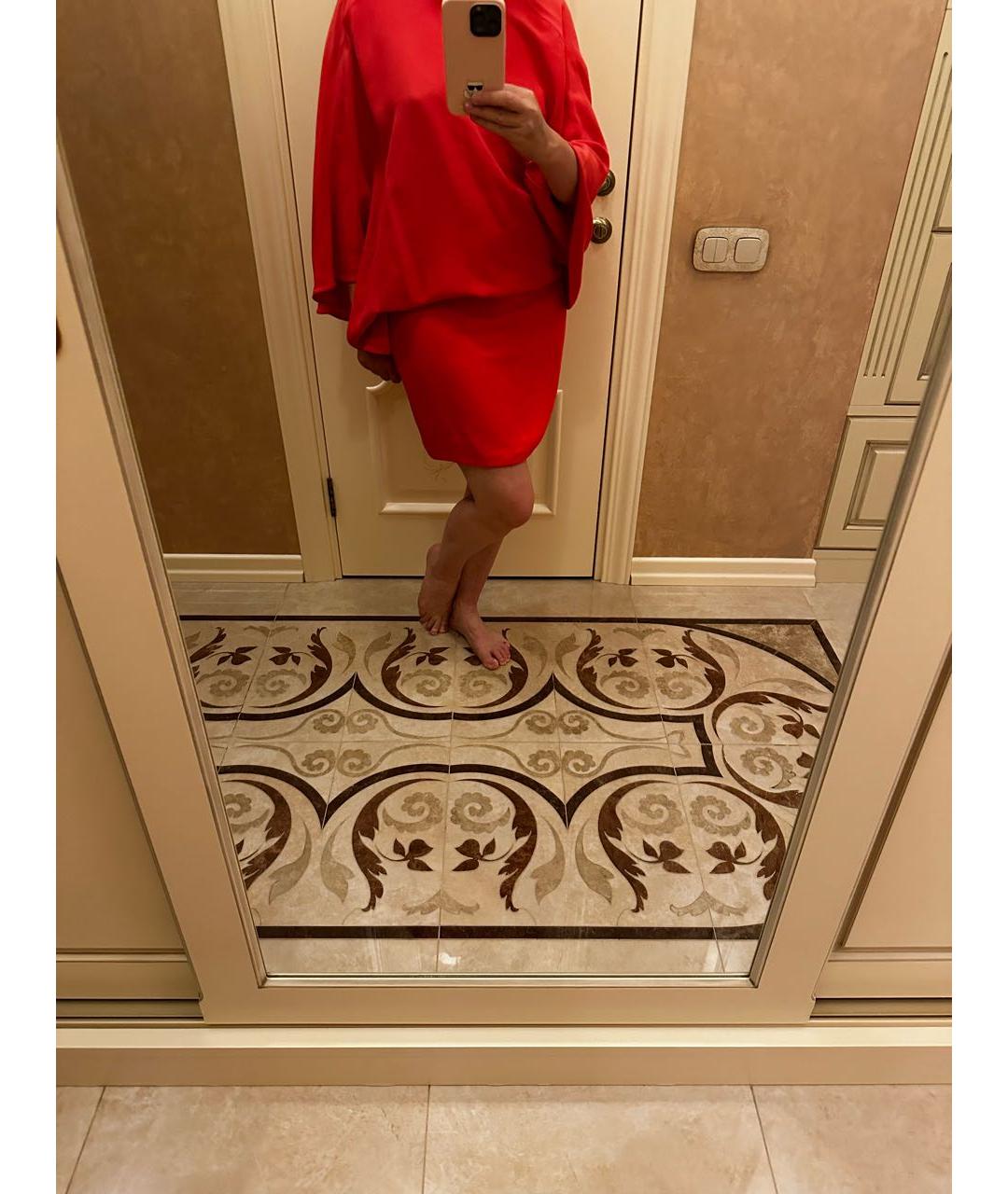 GUCCI Красное шелковое коктейльное платье, фото 6