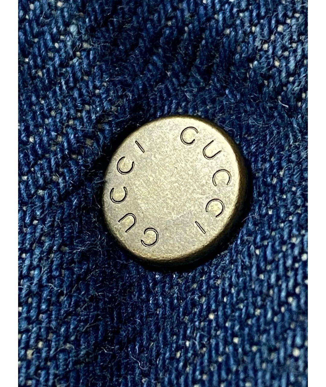 GUCCI Голубые хлопковые прямые джинсы, фото 6