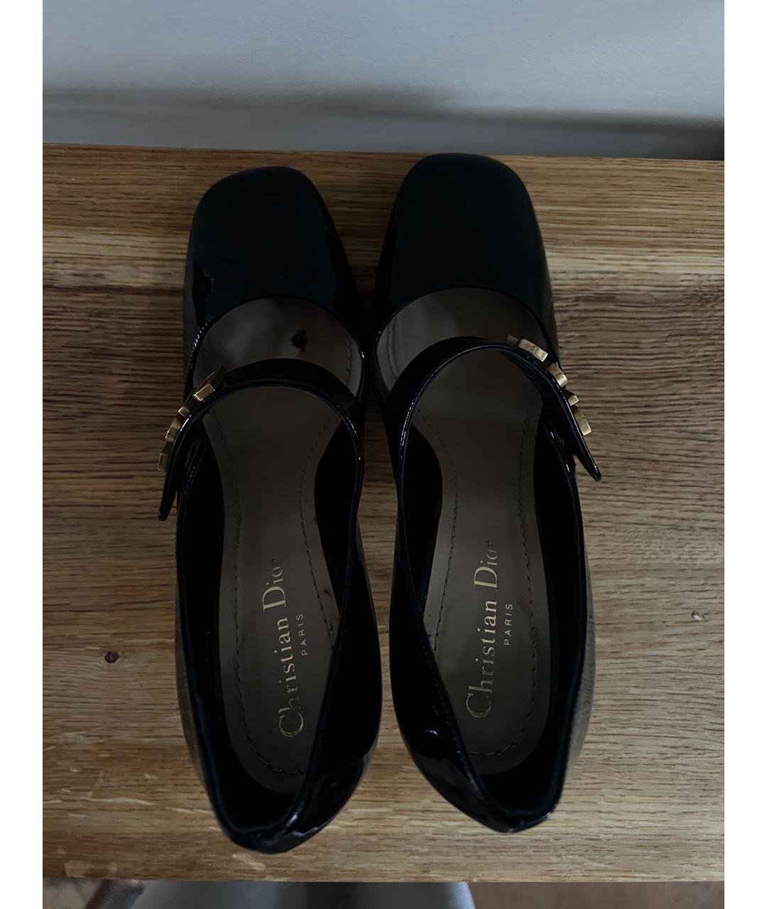 CHRISTIAN DIOR Черные туфли из лакированной кожи, фото 2