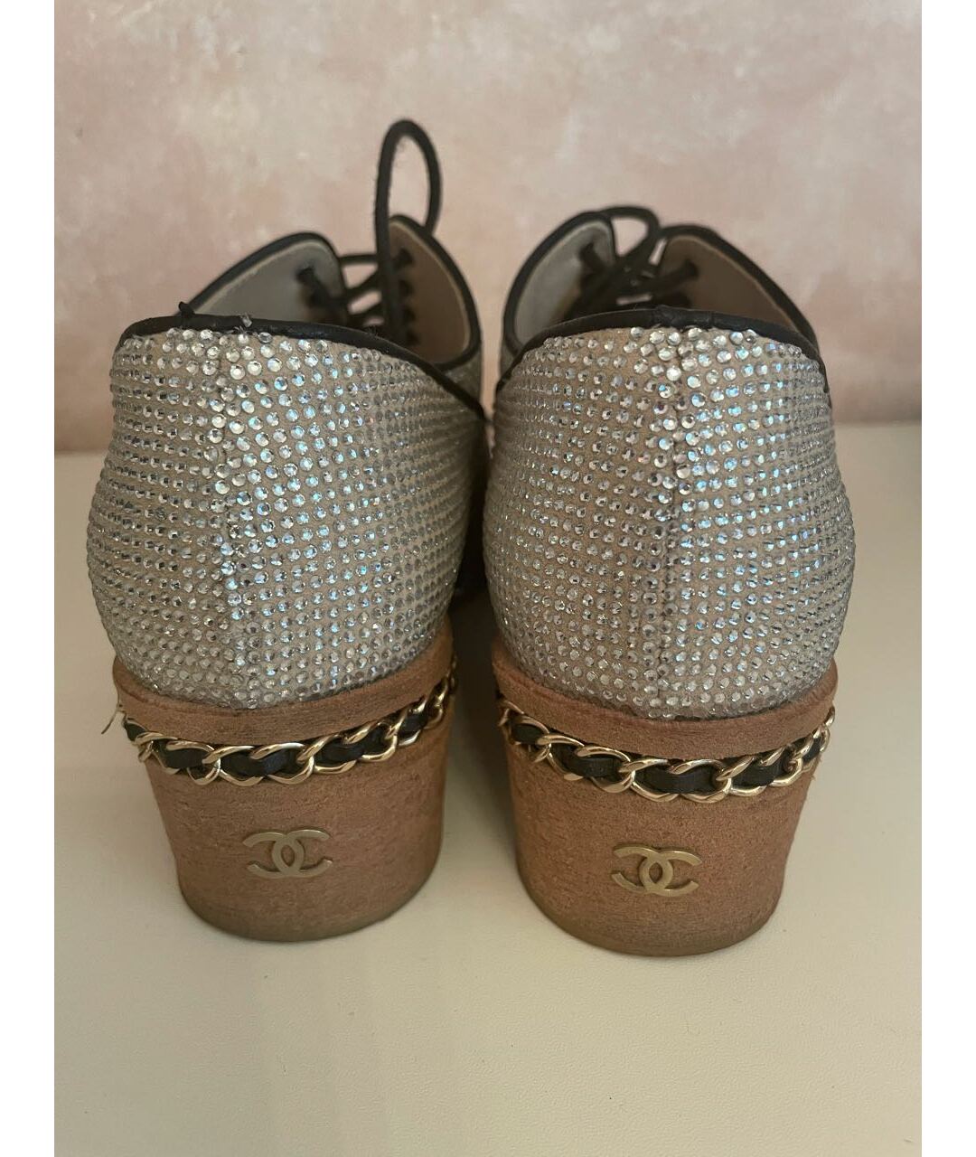 CHANEL PRE-OWNED Серебряные кожаные ботинки, фото 3