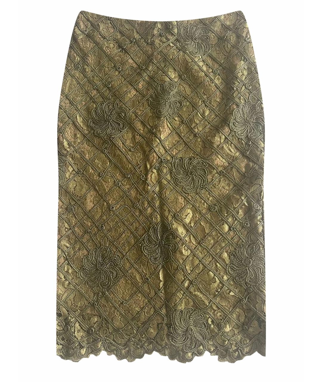 DOLCE&GABBANA Хаки полиэстеровая юбка миди, фото 1