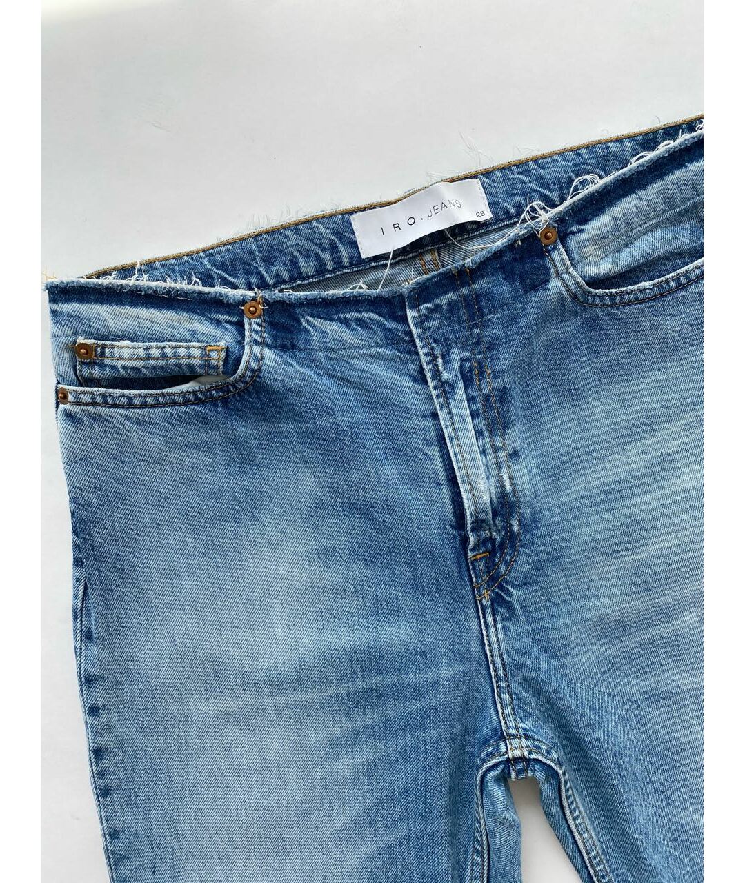 IRO Голубые хлопковые джинсы слим, фото 4