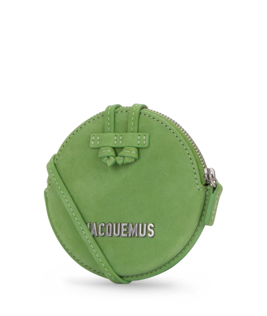 JACQUEMUS Зеленый кожаный кошелек, фото 2