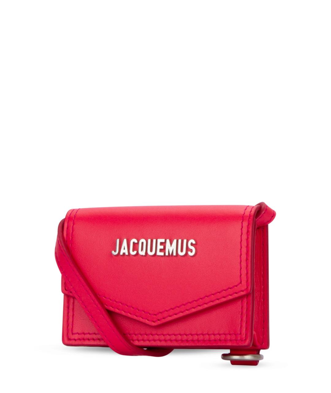 JACQUEMUS Розовый кожаный кошелек, фото 2