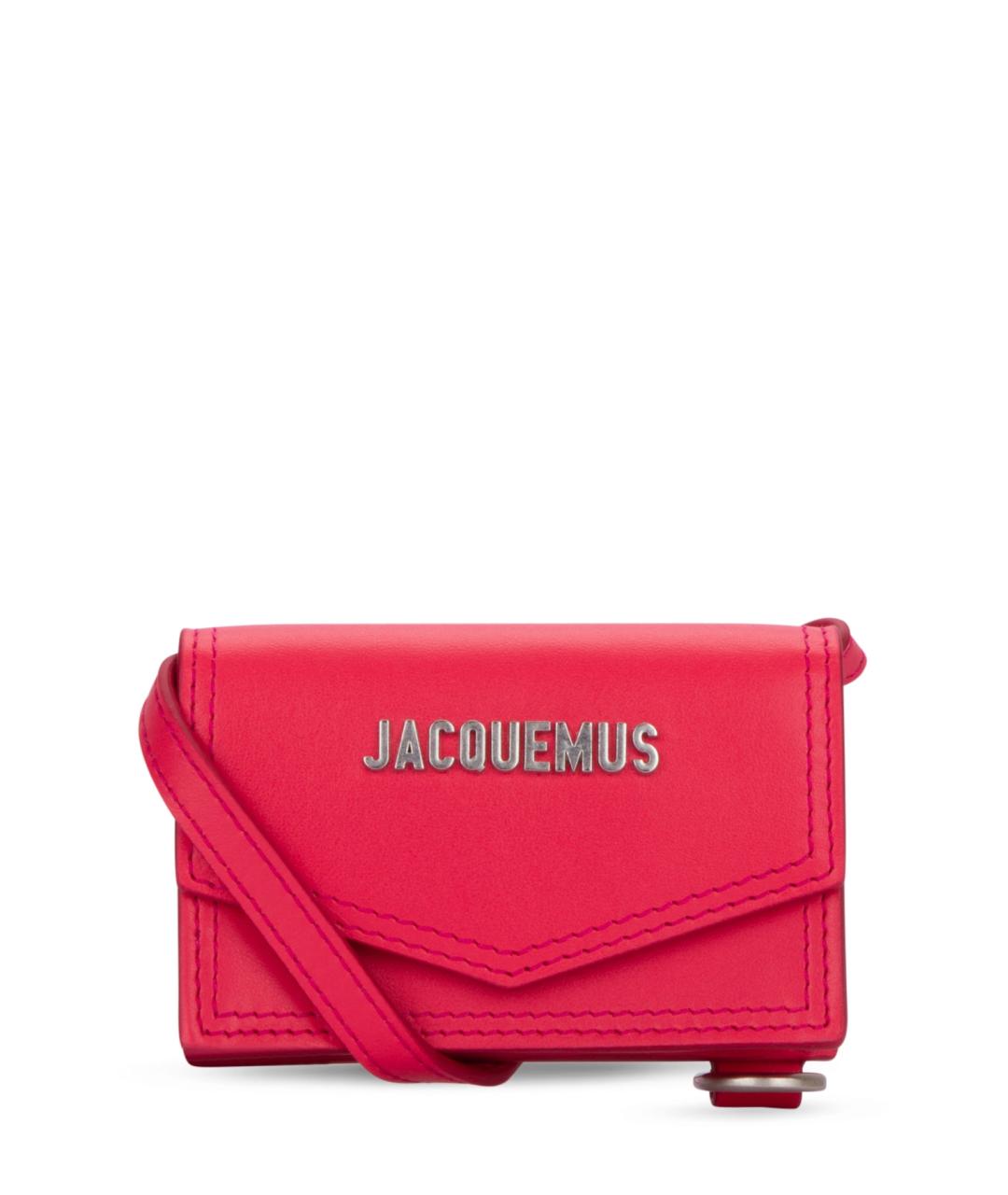 JACQUEMUS Розовый кожаный кошелек, фото 1