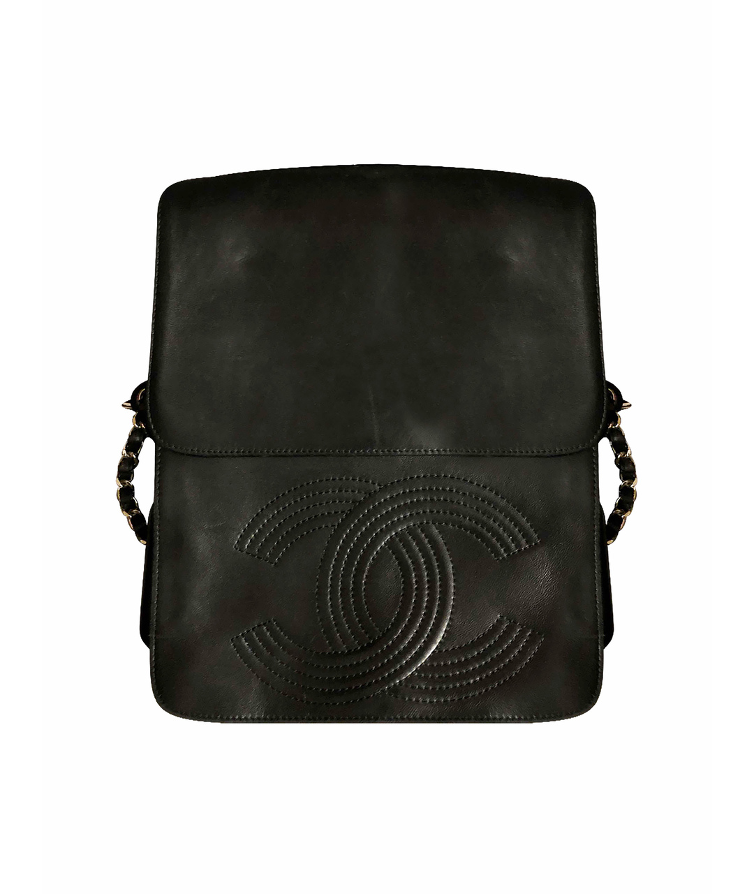 CHANEL VINTAGE Черный кожаный рюкзак, фото 1