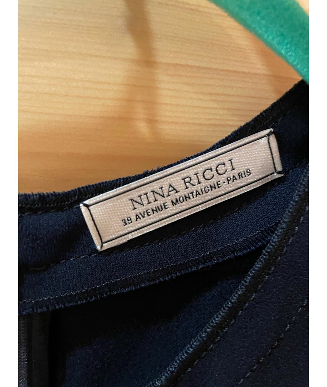 NINA RICCI Темно-синее шелковое повседневное платье, фото 4