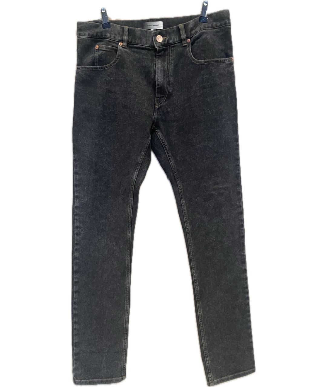 ISABEL MARANT Антрацитовые хлопко-эластановые джинсы скинни, фото 9