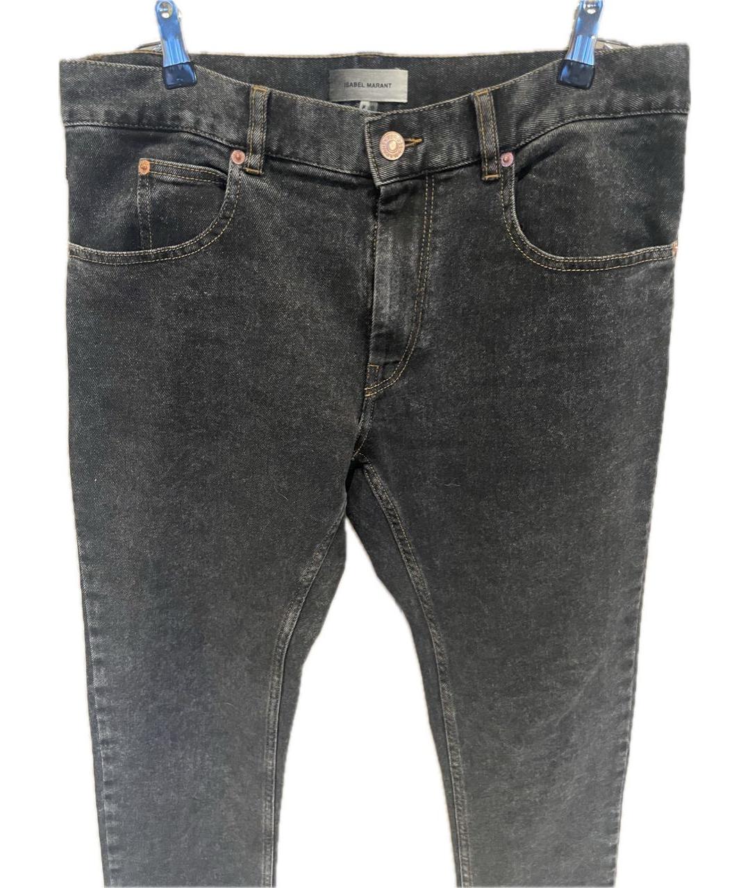 ISABEL MARANT Антрацитовые хлопко-эластановые джинсы скинни, фото 3