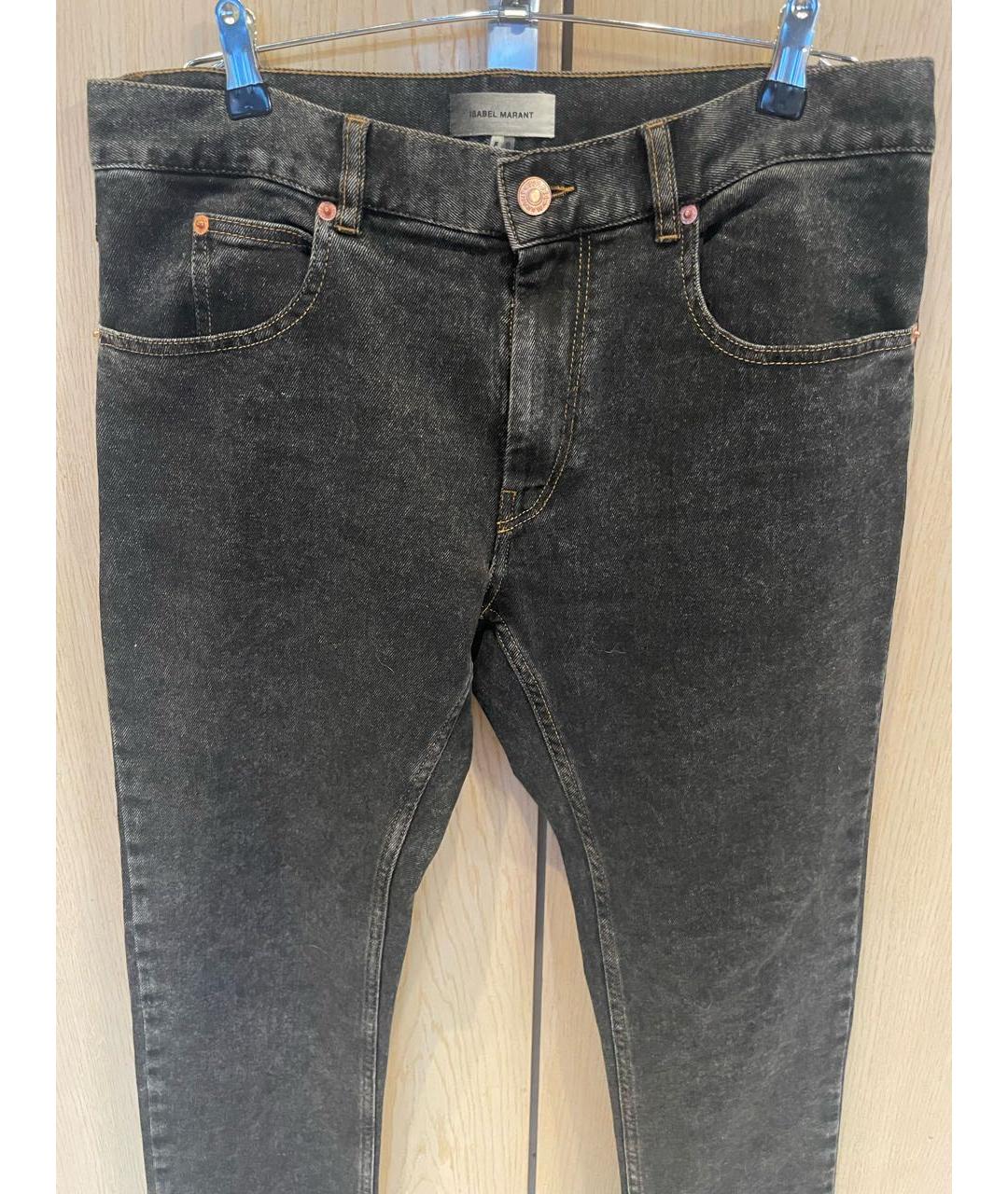 ISABEL MARANT Антрацитовые хлопко-эластановые джинсы скинни, фото 7
