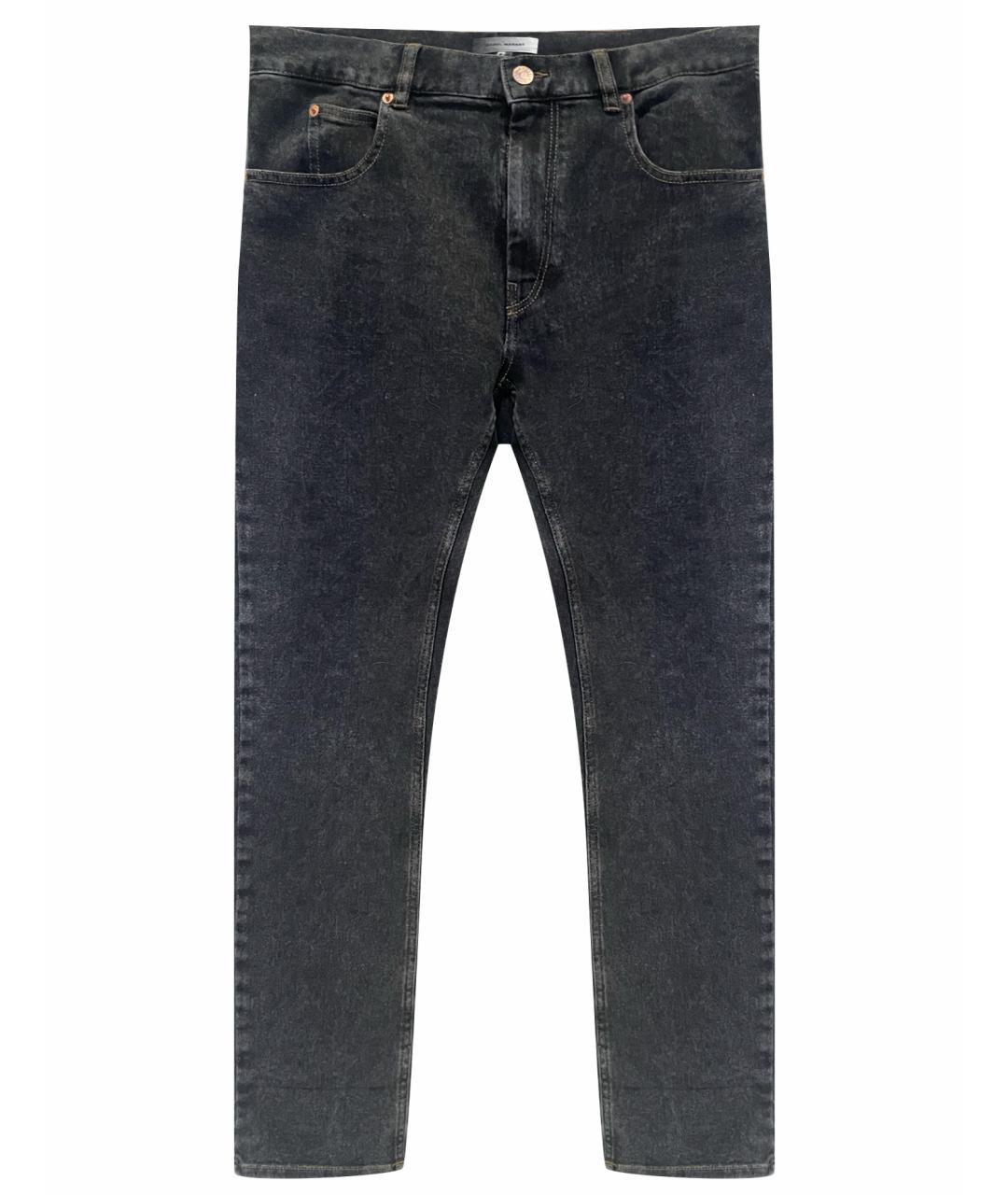 ISABEL MARANT Антрацитовые хлопко-эластановые джинсы скинни, фото 1