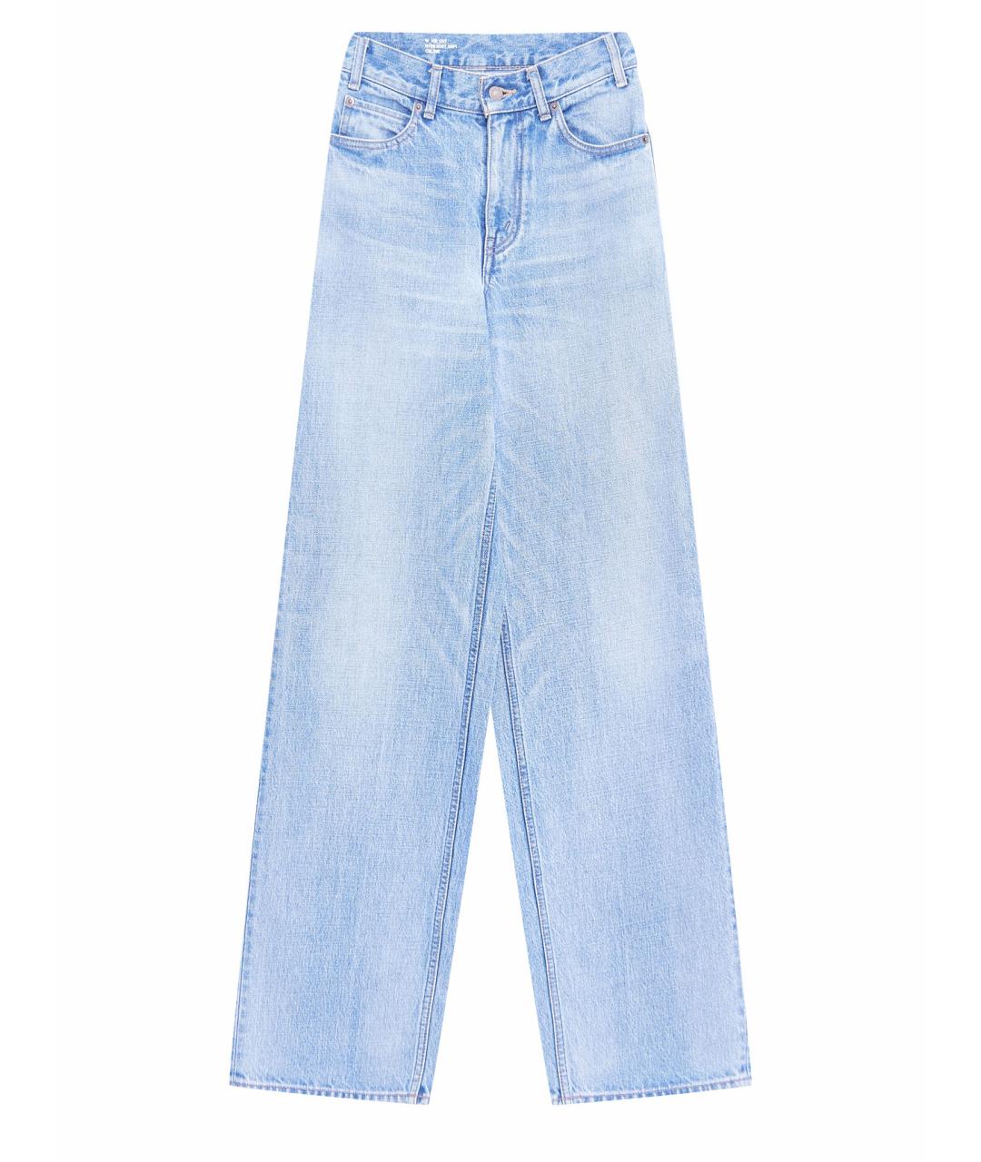 CELINE Голубые хлопковые прямые джинсы, фото 1