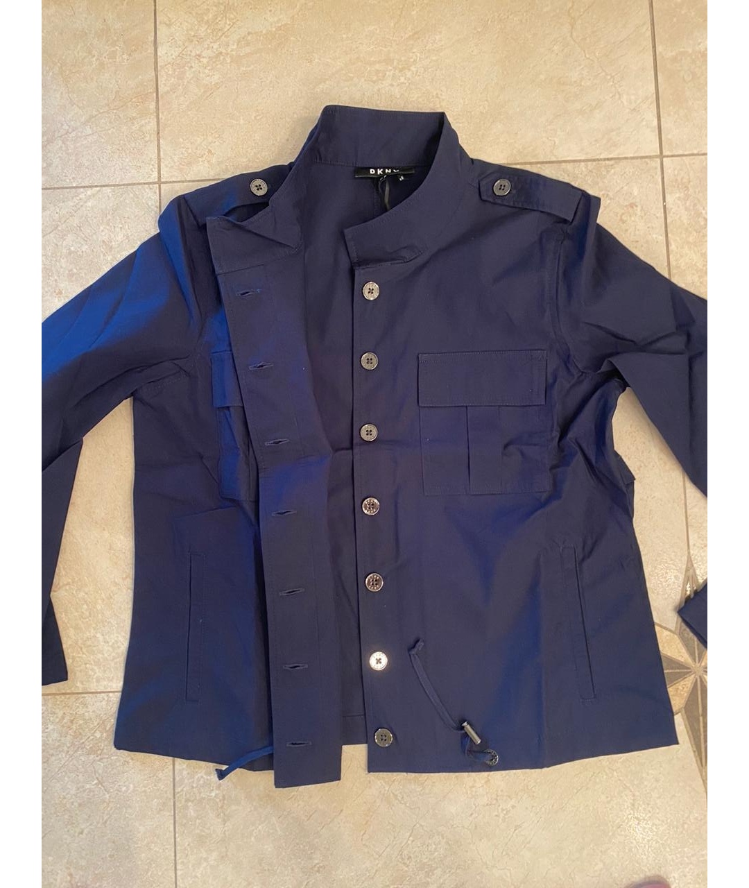 DKNY Темно-синяя хлопковая куртка, фото 6