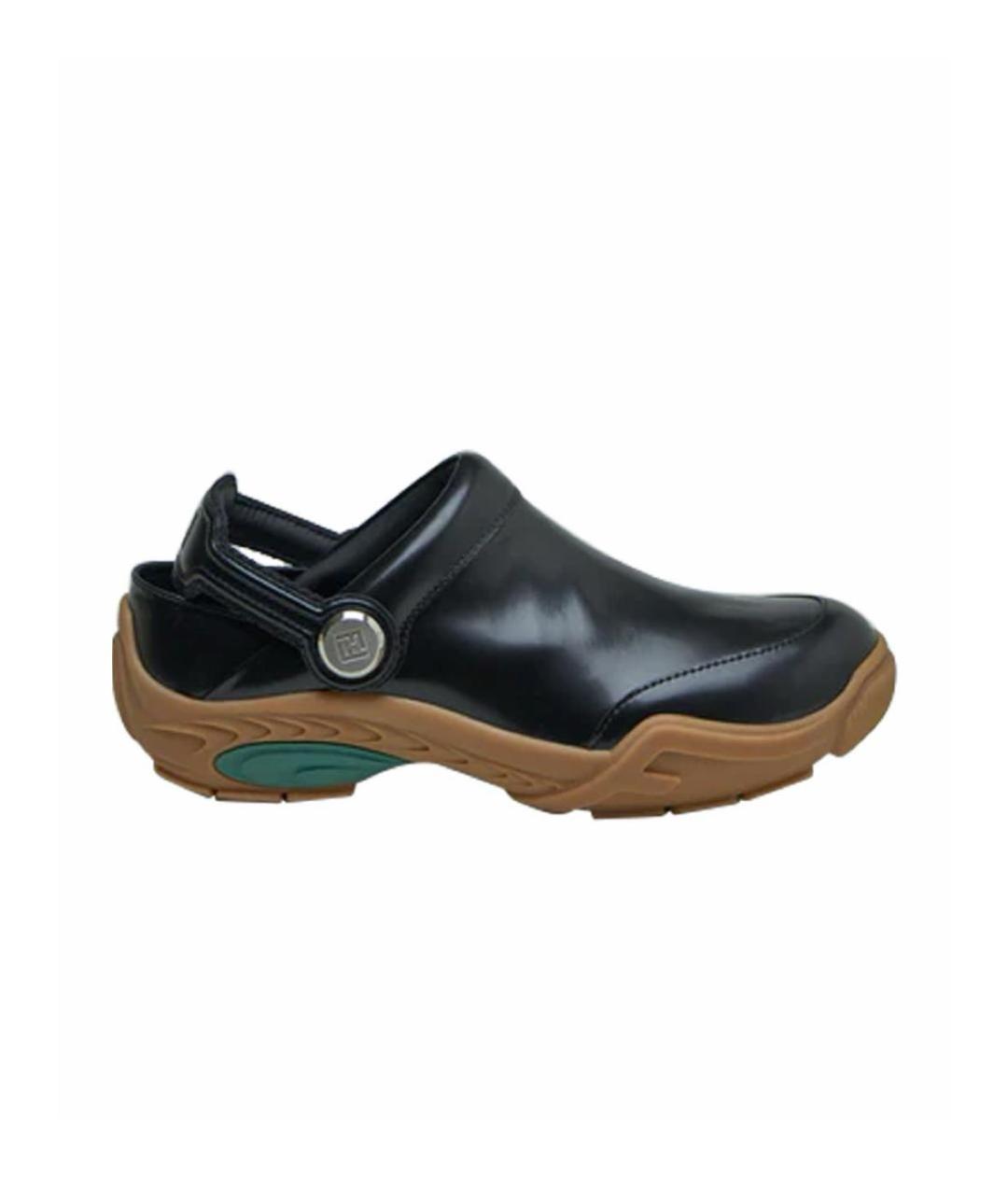 FENDI Черные кожаные сандалии, фото 1