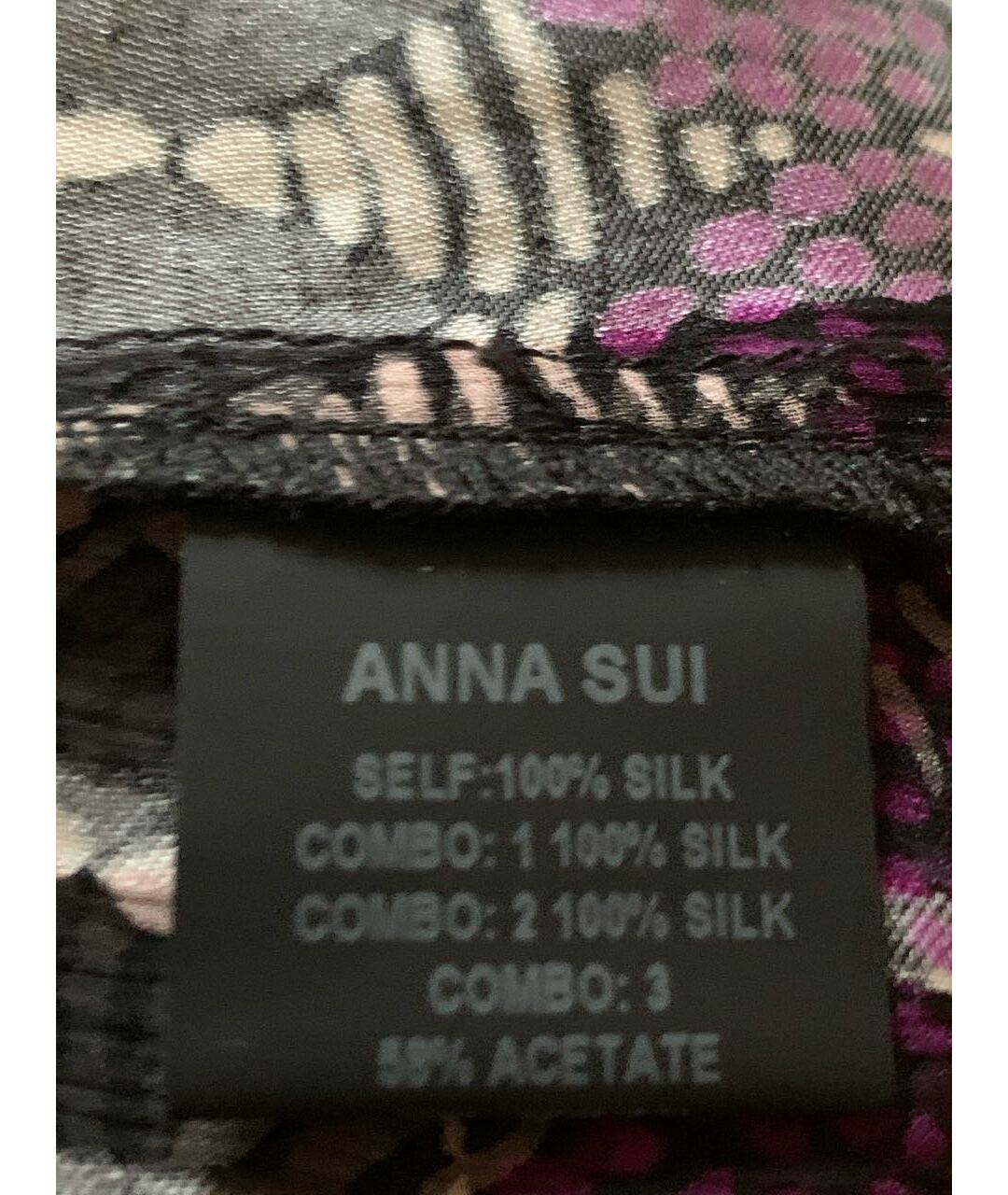 ANNA SUI Мульти шелковая рубашка, фото 8