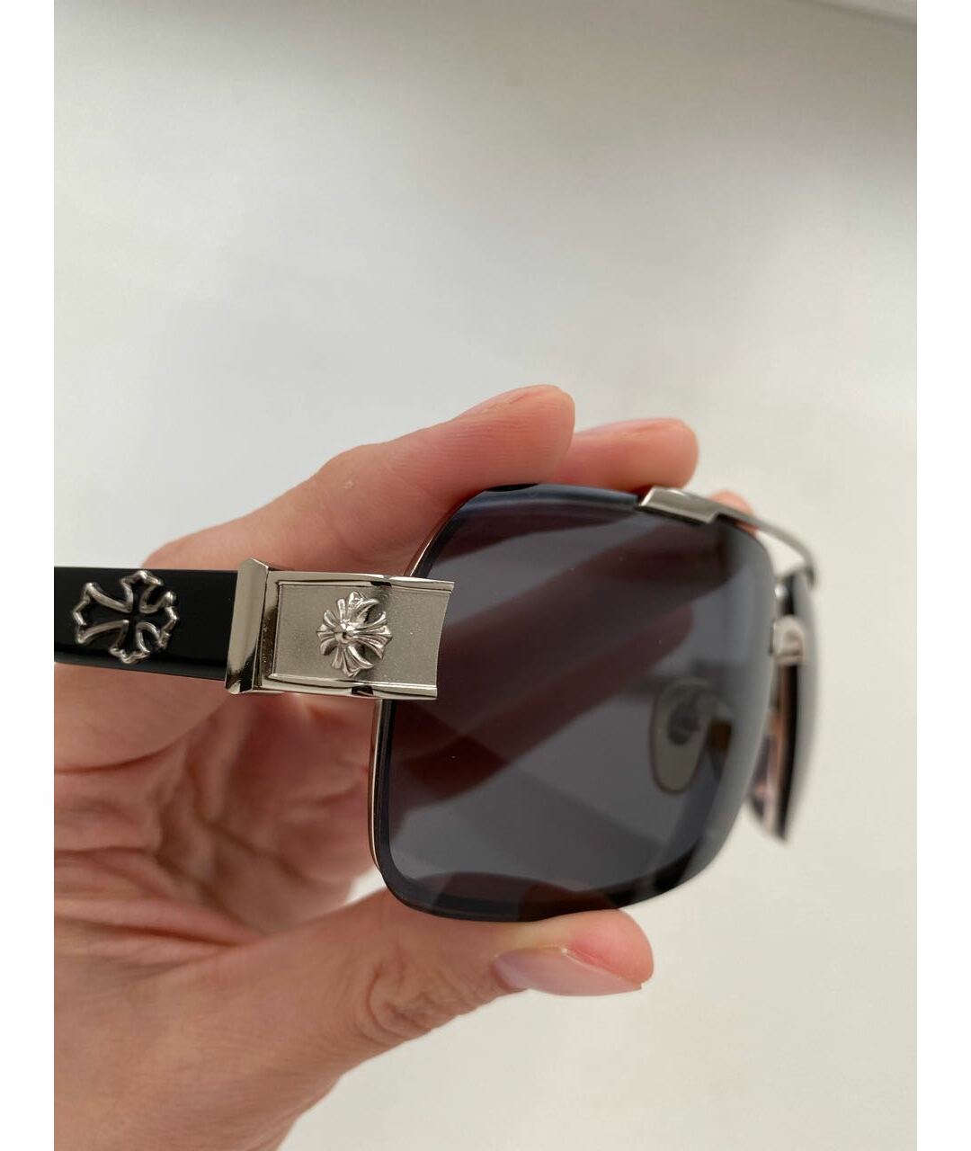 CHROME HEARTS Черные пластиковые солнцезащитные очки, фото 3