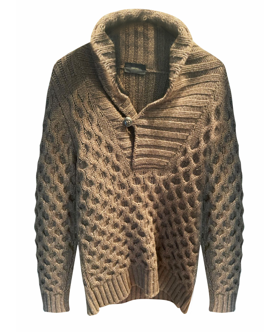 ZANONE Коричневый шерстяной джемпер / свитер, фото 1