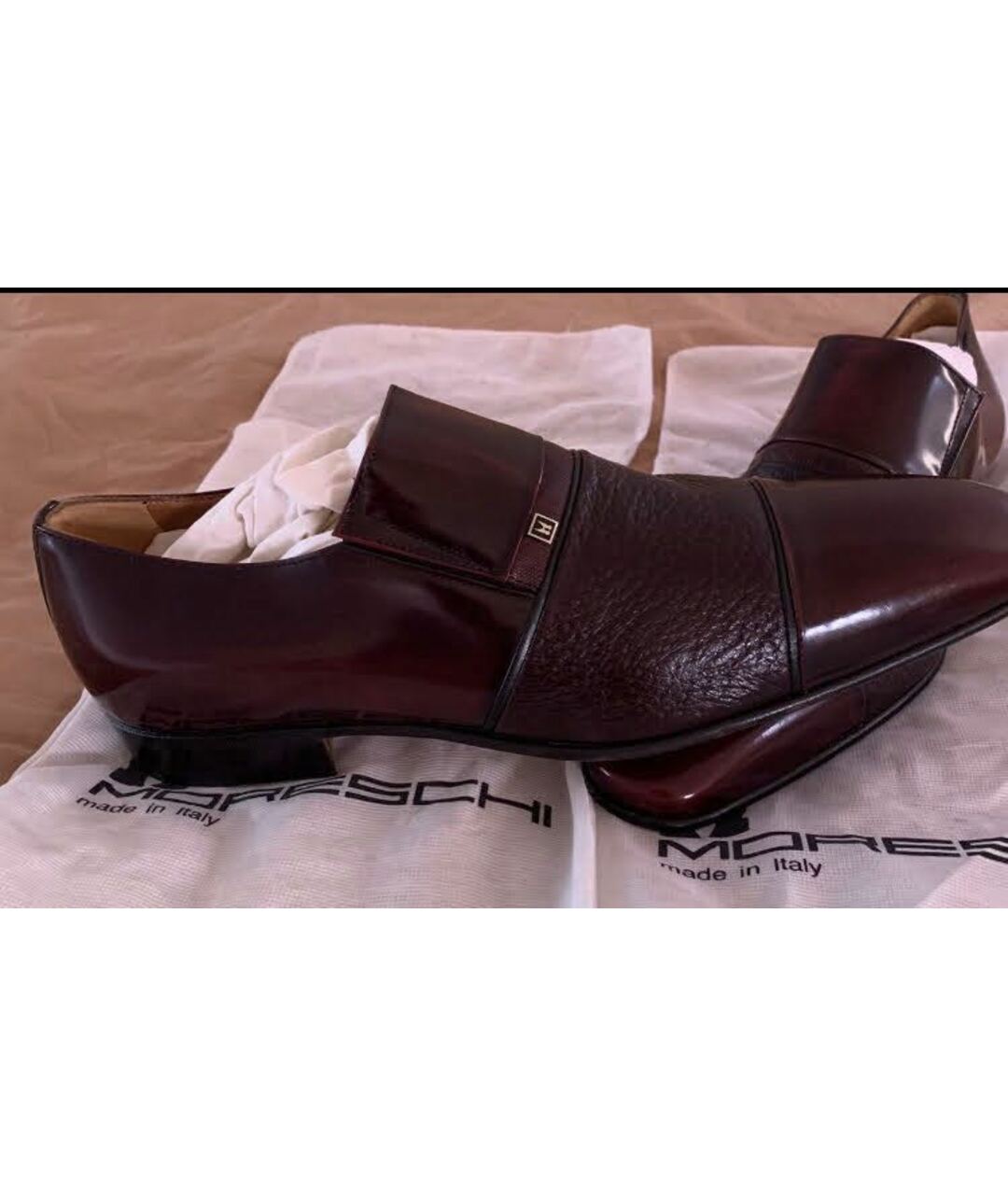 MORESCHI Бордовые туфли из экзотической кожи, фото 4