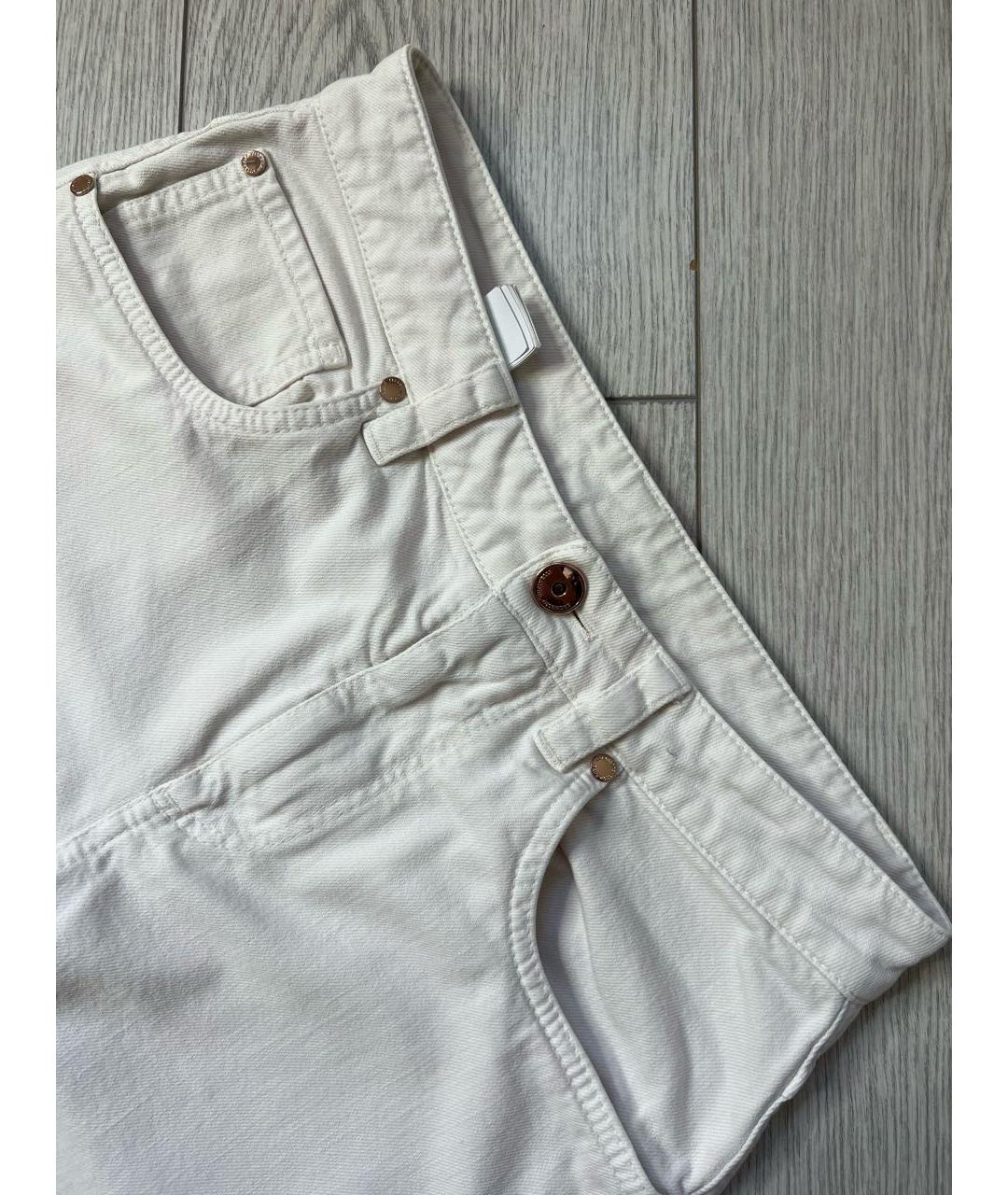 BRUNELLO CUCINELLI Белые хлопко-эластановые джинсы слим, фото 8