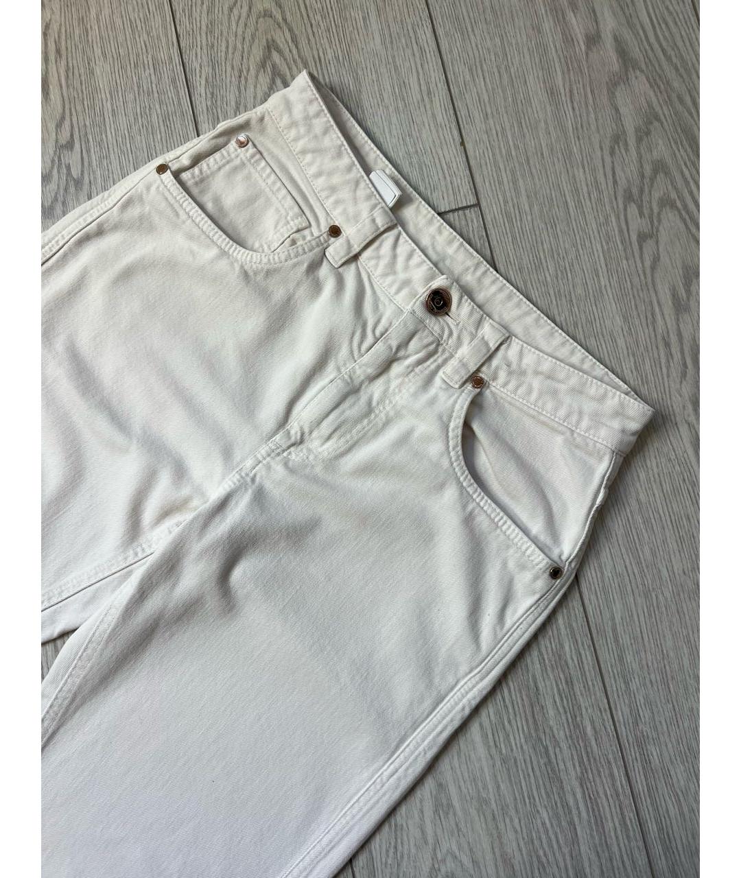BRUNELLO CUCINELLI Белые хлопко-эластановые джинсы слим, фото 2