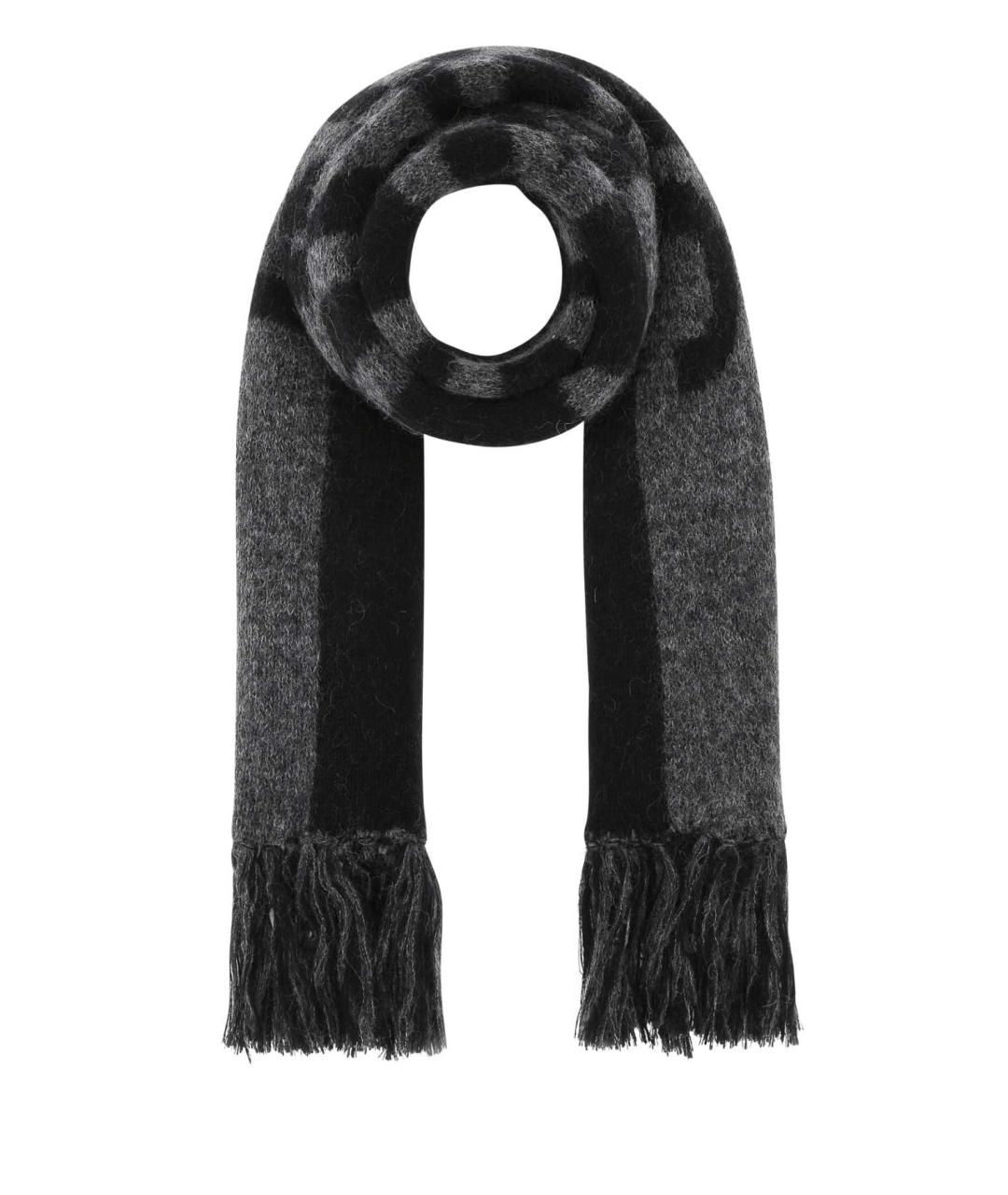 SAINT LAURENT Серый шерстяной шарф, фото 1