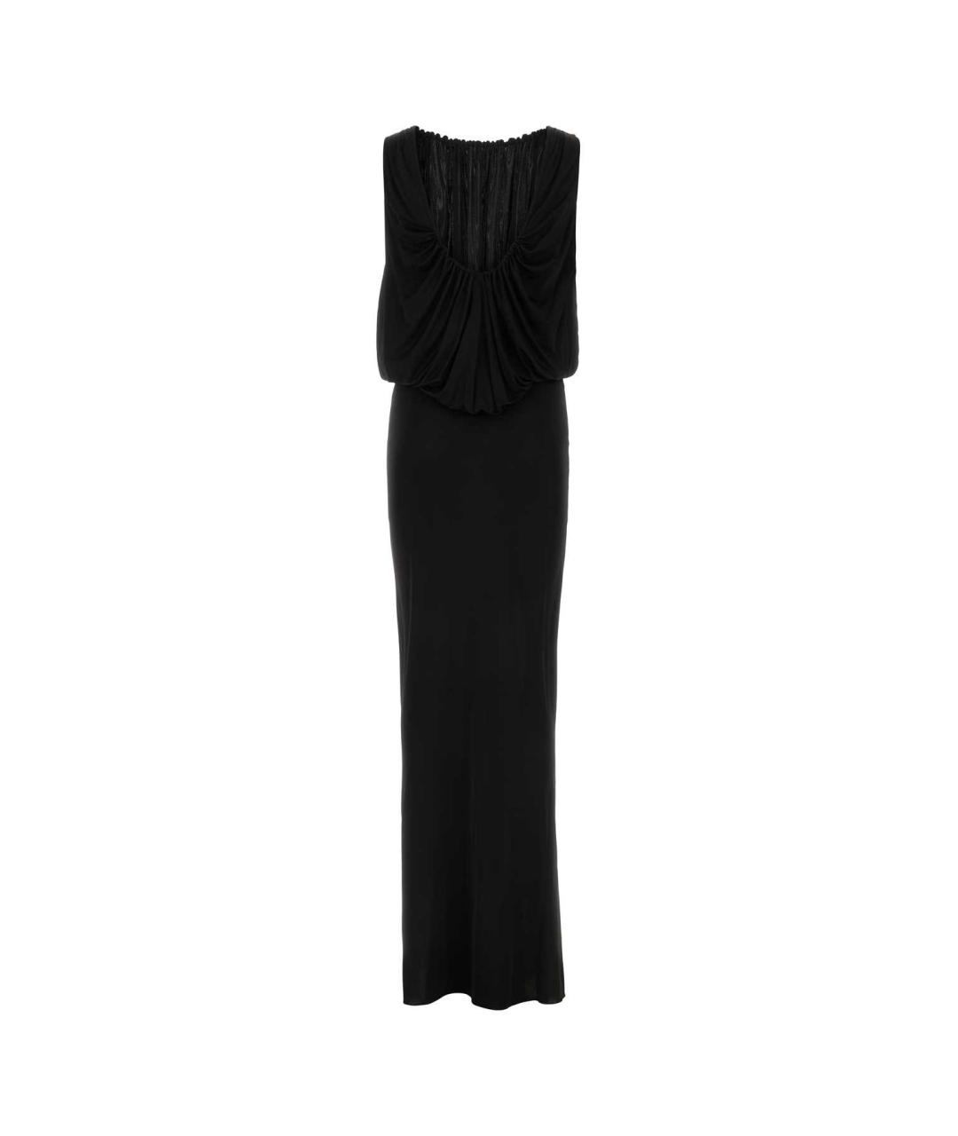 SAINT LAURENT Черное вискозное вечернее платье, фото 2