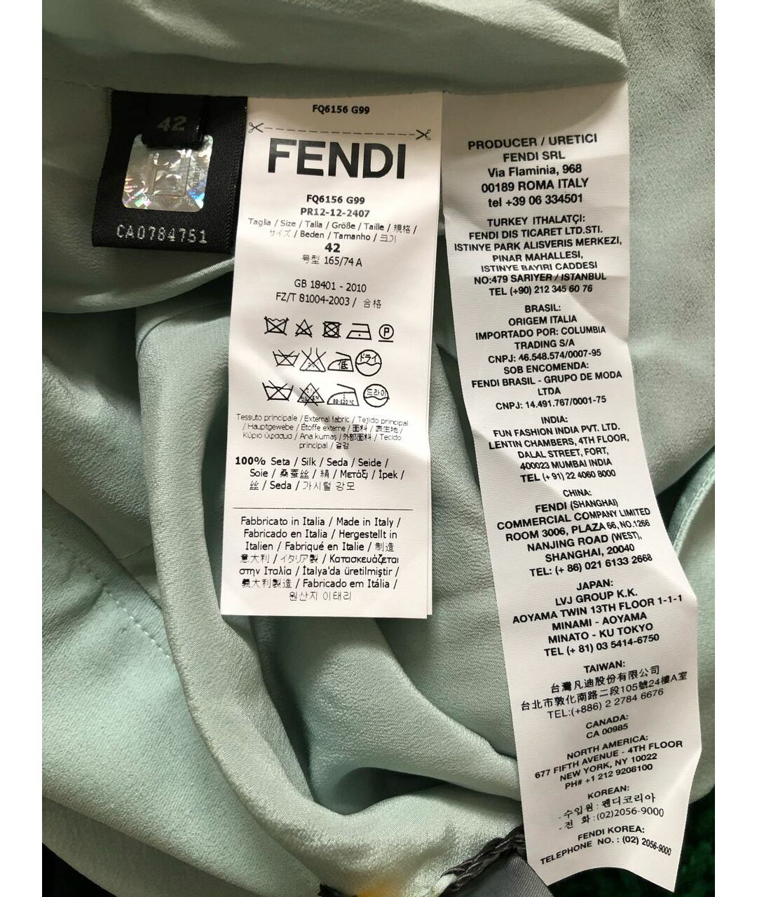 FENDI Мульти шелковая юбка миди, фото 5
