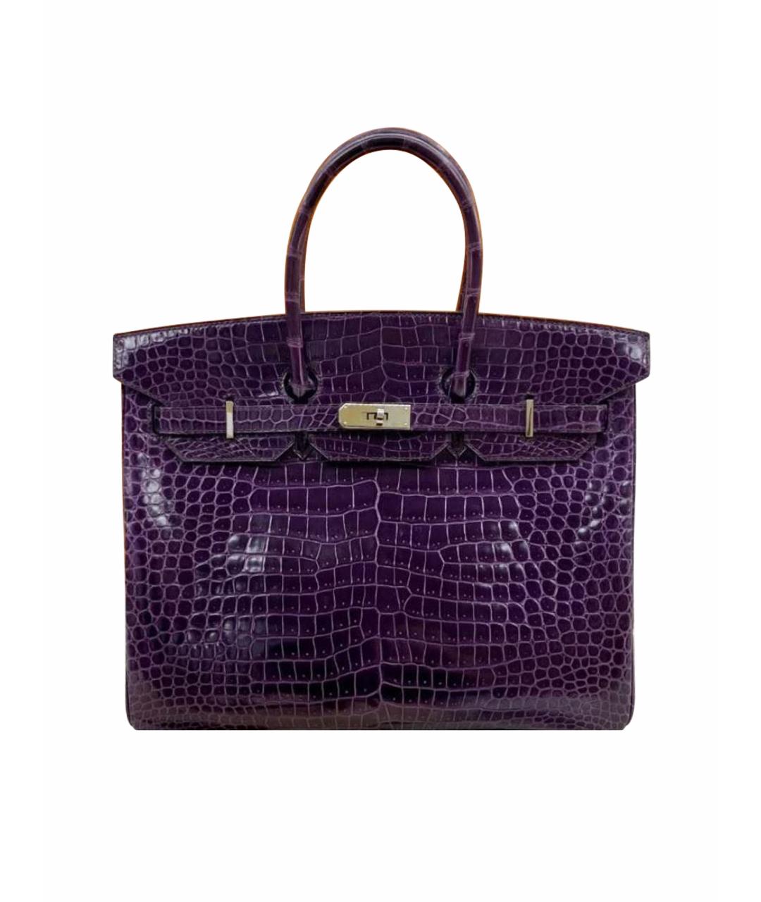 HERMES PRE-OWNED Фиолетовая сумка с короткими ручками из экзотической кожи, фото 1